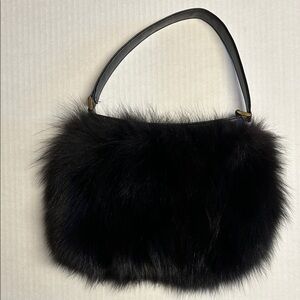 Elegant Black Fur Women Bag